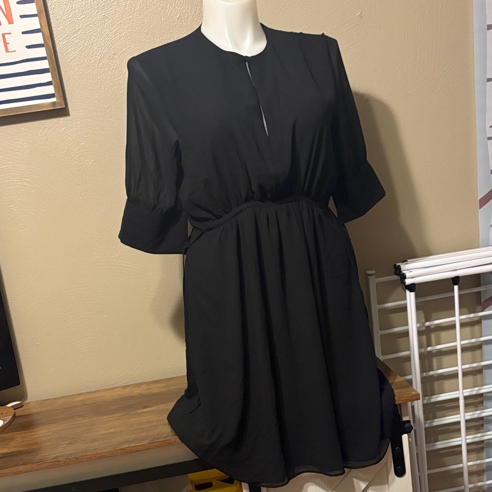 NWT- H&M Black Midi Dress